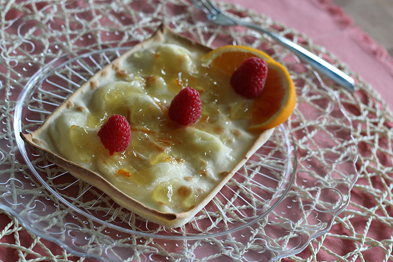 Focaccia al formaggio arancia e lamponi - Panificio Pasticceria Tossini - Recco