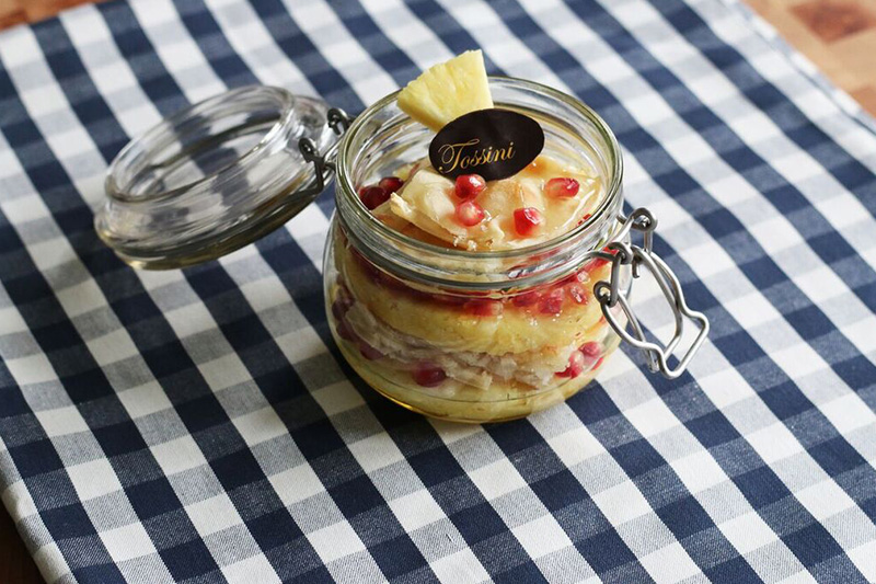 Focaccia al formaggio ananas e melograno - Panificio Pasticceria Tossini - Recco