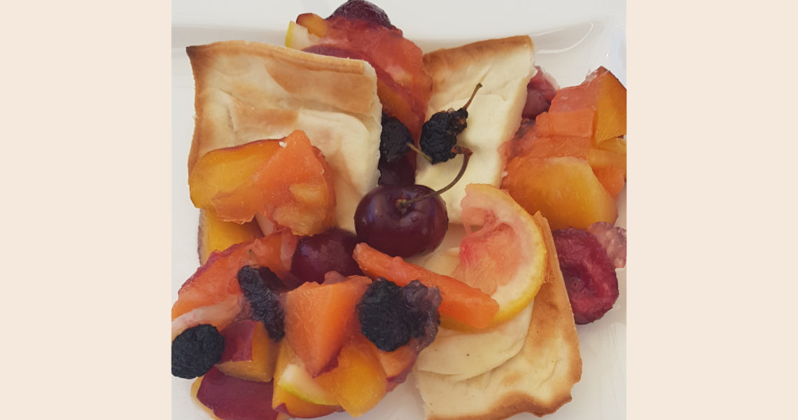 Focaccia col formaggio con frutta gelee - Tossini Recco