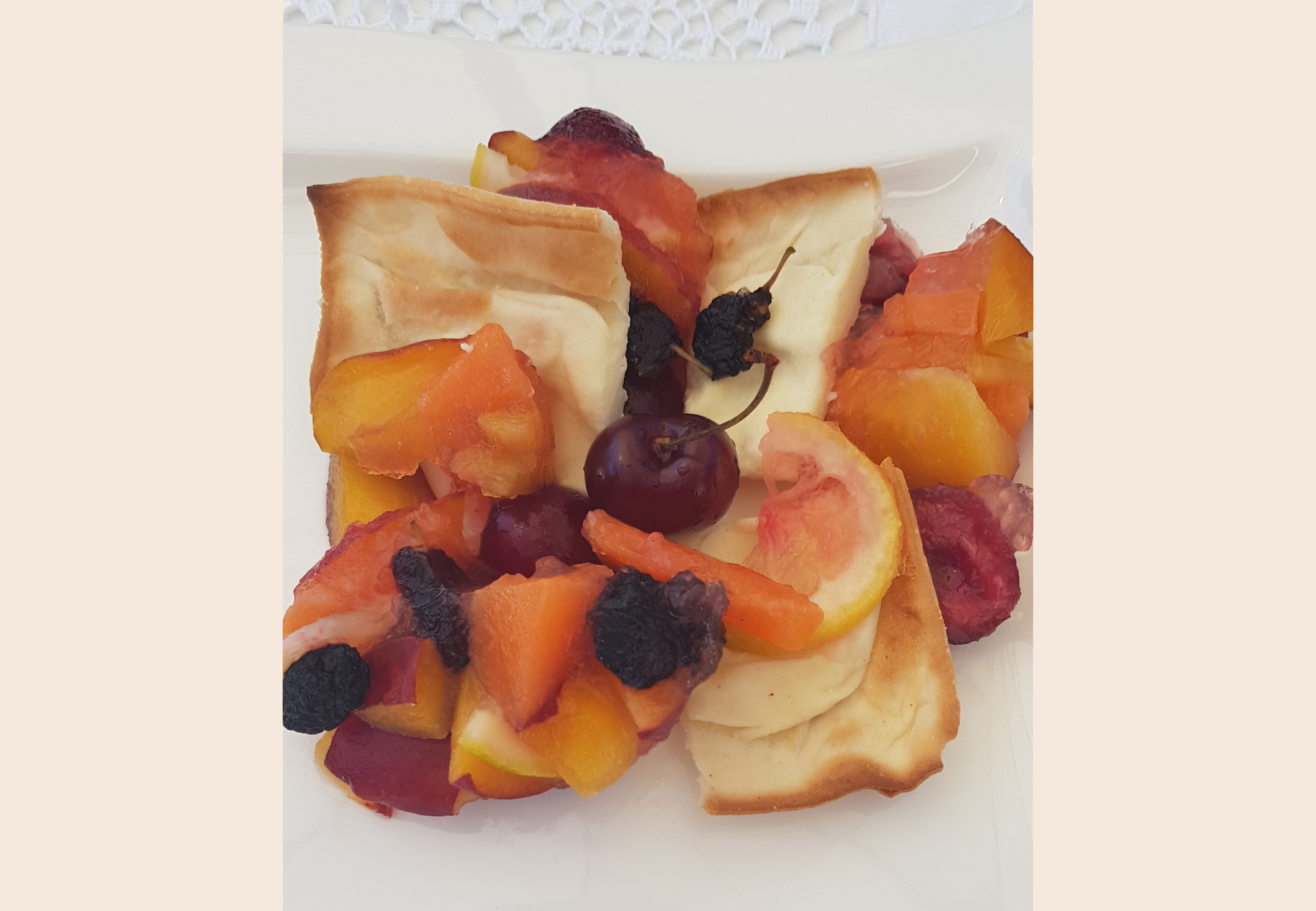 Focaccia col formaggio con frutta gelee - Tossini Recco