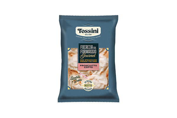 Focaccia col formaggio più prosciutto - Panificio Pasticceria Fratelli Tossini - Recco, Genova - Maestri focacciai dal 1899 - La Focaccia è Tossini, Tossini è la Focaccia